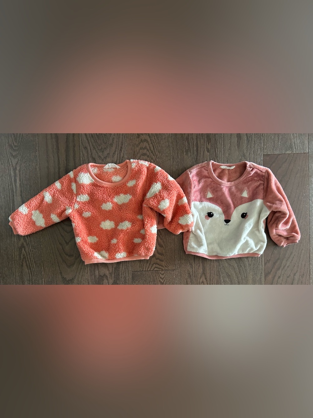 Lot of 2 H&M Size 1 1/2/2T Girl's Plush Sherpa Fleece Sweatshirts